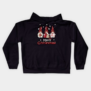 Gnome Family Christmas for Women Men - Buffalo Plaid Kids Hoodie